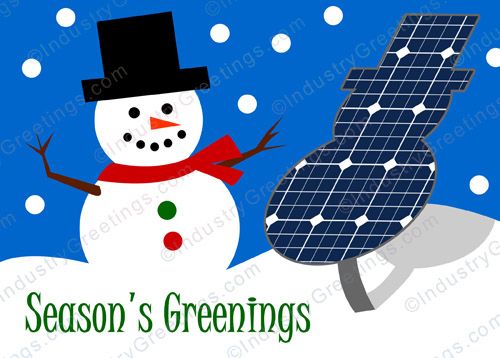 Snowman Solar Holiday Card