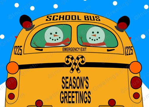 Off to School Christmas Card