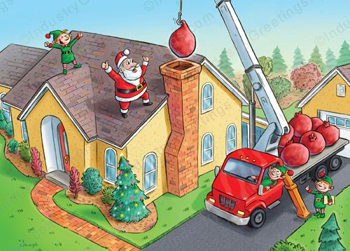 Crane Assist Christmas Card