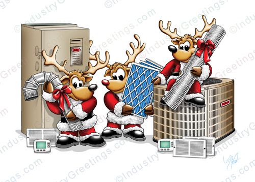HVAC Reindeer Christmas Card