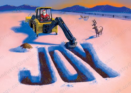 Backhoe Construction Holiday Card