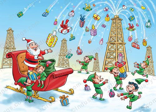 Oil Derrick Gifts Christmas Card