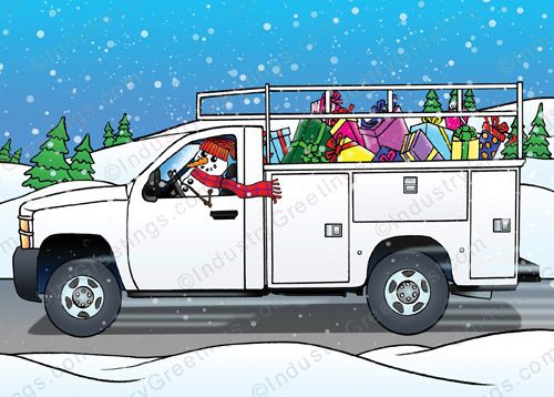 Frosty's Loaded Truck Holiday Card