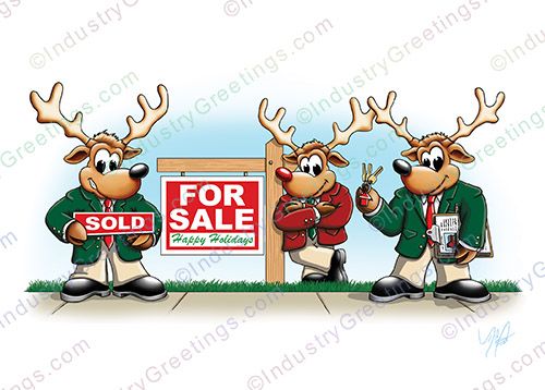Reindeer Real Estate Team Holiday Card