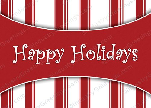 Candy Cane Striped Holiday Card