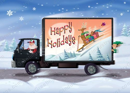 Black Box Truck Christmas Card