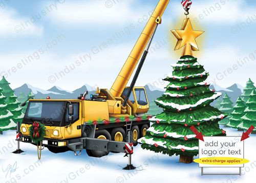 Crane Star & Sign Christmas Card