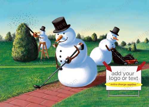Snowman Green Team Holiday Card