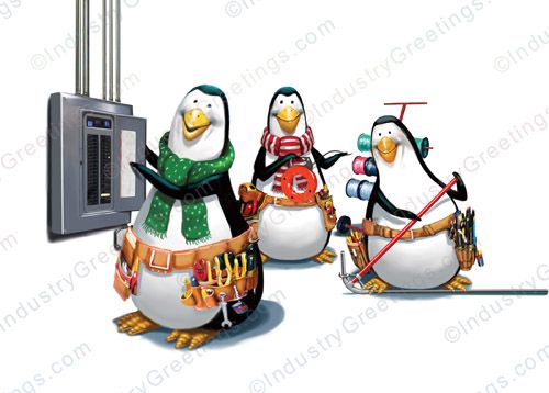 Penguin Electrical Team Holiday Card
