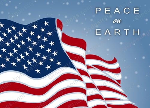 Peace on Earth Flag Holiday Card