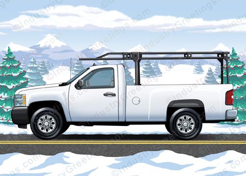 Winter Ladder Truck Christmas Card