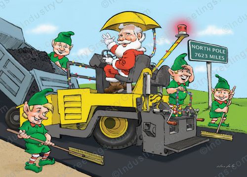 Santa's Paving Crew Holiday Card