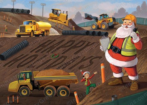 Construction Site Christmas Card