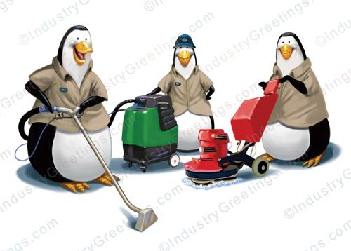 Penguin Cleaners Christmas Card