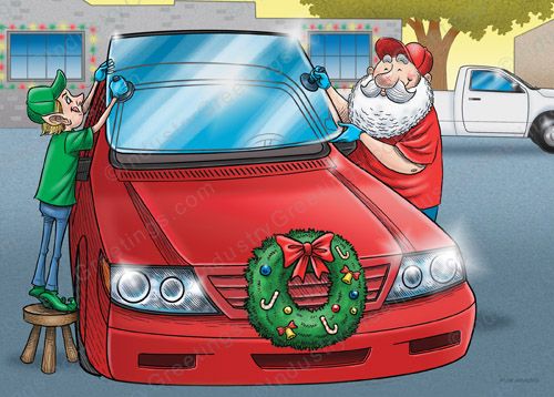 Auto Glass Install Christmas Card