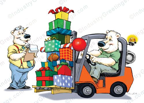 Forklift Christmas Card