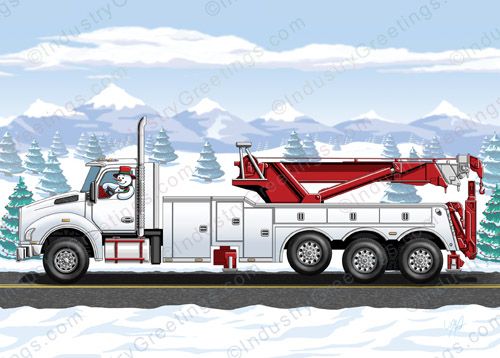 Snowman Heavy Haul Christmas Card