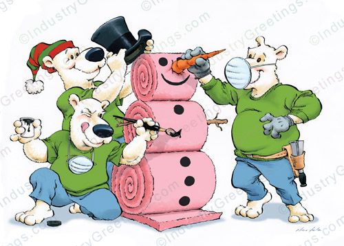Insulation Snowman Christmas Card