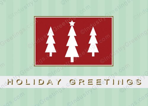 Green & Red Trees Holiday Card