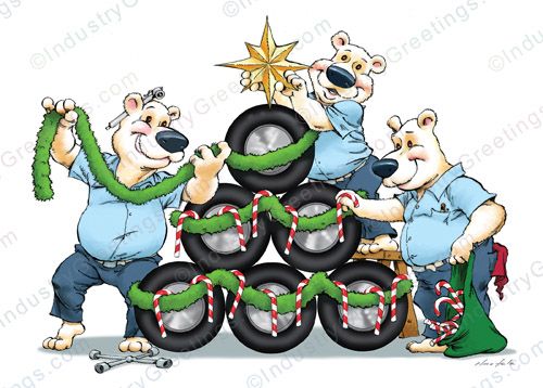 Tire Shop Christmas Card