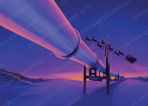 Pipeline Fly Over Christmas Card