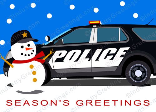 Frosty's Squad Car Holiday Card