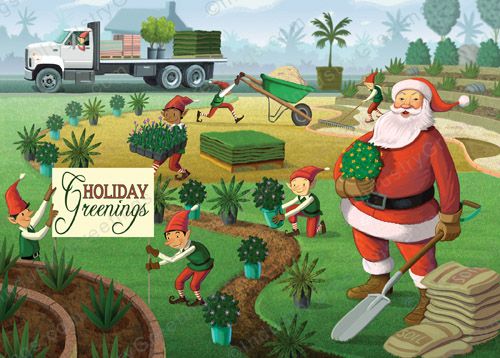 Holiday Greenings Christmas Card