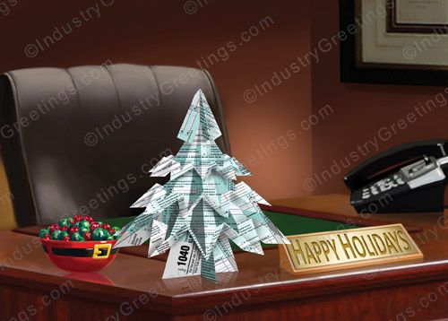 1040 Desk Tree CPA Christmas Card