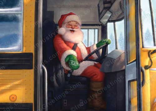 School Bus Driver Christmas Card