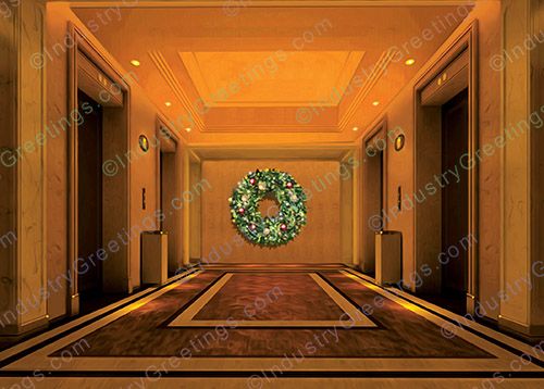Holiday Elevator Lobby Christmas Card