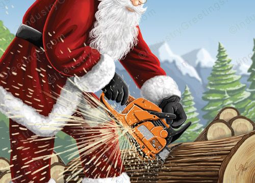 Log Work Christmas Card