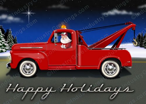 Vintage Tow Holiday Card