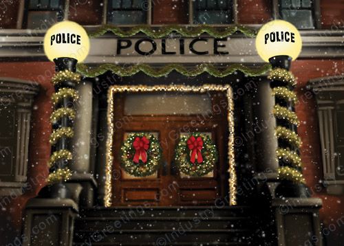 Police Station Christmas Card