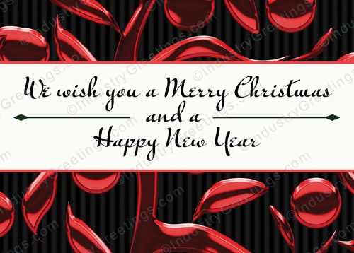 Red & Black Wishes Christmas Card