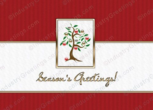 Red & Gold Tree Holiday Card