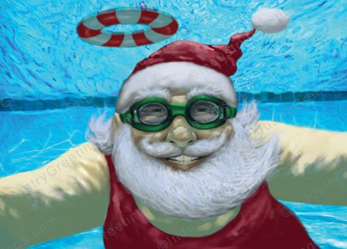 Underwater Swim Christmas Card