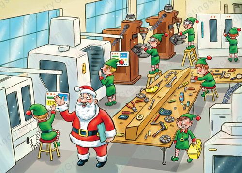 Santa's Machine Shop Holiday Card