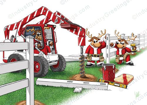 Reindeer Fence Christmas Card