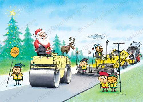 Road Paving Christmas Card