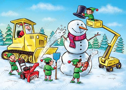 Construction Equipment Holiday Card