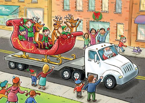 Flat Bed Tow Christmas Card