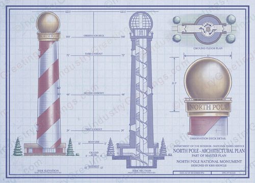 North Pole Architectural Holiday Card
