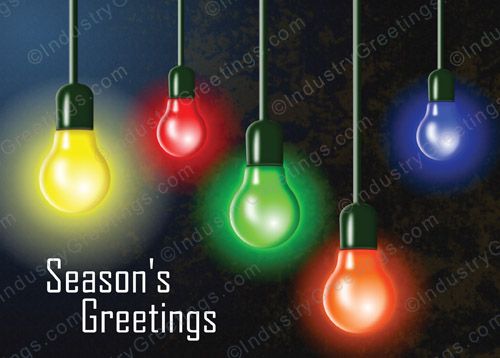 Hanging Bulbs Holiday Card