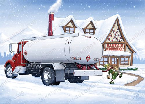 Elf Fuel Delivery Holiday Card