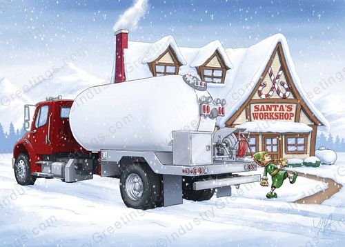 Elf Propane Delivery Christmas Card