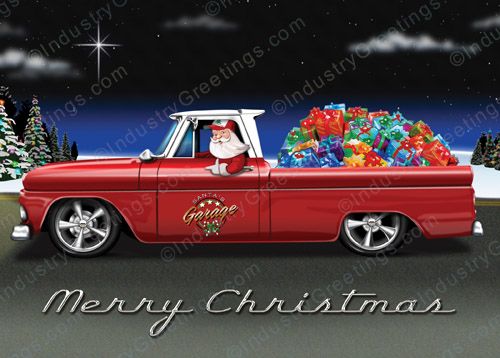 Garage Santa Christmas Card