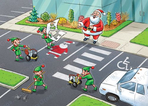 Parking Lot Striping Christmas Card