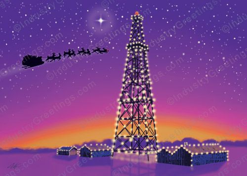 Christmas Star Oil Holiday Card