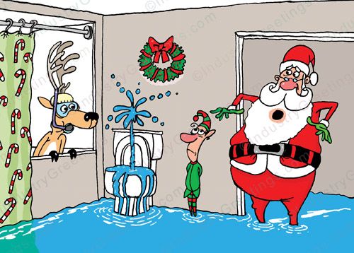 Funny Plumber Christmas Card