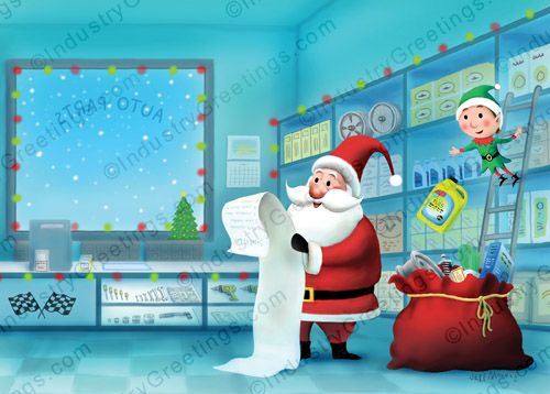 Auto Parts Store Christmas Card